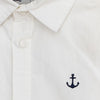 PM Anchor Embroidered White Full Sleeves Casual Shirt 3914