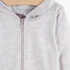 LS White Game Over Printed Light Grey Zipper Hoodie 3295