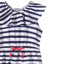 51015 Neck Frill Blue And White Stripe Dress 3545