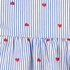 CRT Heart Print Stripe Blue Cotton Frock 7459