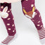 LDX Bunny&Deer Patch Polka Dots Maroon Legging 2188