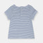 OBB Applic Flower White-Blue Stripes Top 1376