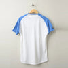 DSL Mid Blue Raglan Sleeves White Tshirt 1783