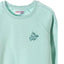 LS Do All Things Lace Shoulder Sea Blue Sweatshirt 3481