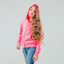 LS Logo Print Girls Pink Zipper Hoodie 2753
