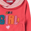 51015 Cool Girl Embraided Pink Turtle Neck Sweatshirt 3299