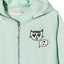 4F I Love Cats Print Turquoise Girls Zipper Hoodie 2756