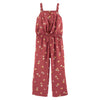 OSH Floral Rust Jumpsuit 7439