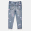 MTL All Over Flower Embroided Blue Denim 1525