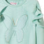 LS Embroidered Butterfly Sea Green Sweatshirt 2754