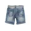 OM Orange Ribbed Patch Blue Shorts without Belt 1695