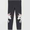 HM Big Unicorn Print Dull Black Legging 2165