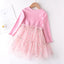 Anc Lal White & Yellow Unicorn Pink Frock 3242