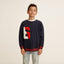 Navy blue Six Embroided Sweatshirt