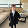 HB Front 4 Buttons Warm Black Coat 10545
