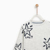 ZR Grey Star Printed Sweatshirt