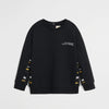 B.X New York Awaiting Print Sleeves Black Sweatshirt 3438