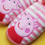 PP Peppa Aplic Pink White Stripes Warm Shoes 10630