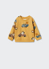 MNG Cool Animals With Cars Mustard Sweatshirt 9883