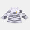 OBB Stripe Bear Printed White TShirt 490