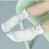 Caramella Kitty Face White & Light Blue 4 Sock Box 3238