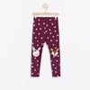 LDX Bunny&Deer Patch Polka Dots Maroon Legging 2188
