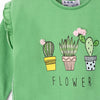 5.10.15 Cactus Flowers Shoulder Frill Green Sweatshirt 879