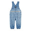 Osk White Floral Print Washed Blue Denim Full Dungaree 3809