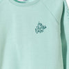 L&S Do All Things With Love Laced Sleeves Aqua Sweatshirt 883