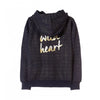 LS Moon Light Wild Heart Navy Blue Zipper Hoodie 2768