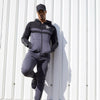 B&H Black & Grey Zipper Hoodie with Sleeves Tape 3046