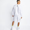 NK Teal Logo Crew Neck White Sweatshirt 7963
