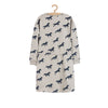 LS Over All Horse Printed Texture Grey Dress 3541