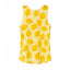 LS Happy Day Lemons Print Yellow Sleeveless Top 3519