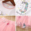 Anc Lala White Unicorn With Pink Skirt Set 1754