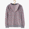 51015 Cherry Hearts Grey Zipper Hoodie 2784