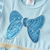 VKT Butterfly Sequin Step Bottom Light Blue Frock 7494