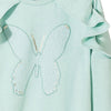 L&S Lace And Sequence Butterfly Aqua Sweatshirt 884