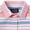 PLC Blue White Pink Stripe Half Sleeves Casual Shirt 7104