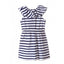 51015 Neck Frill Blue And White Stripe Dress 3545