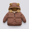 Best C Sherpa Bear Hooded Tea Brown Puffer Jacket 7642