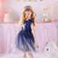 VKT Glitter Unicorn Moon Light Net Bottom Blue Frock 7492