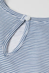 HM I Love Dad White & Blue Stripe Loose Top 4057