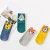 Caramella Jungle Animal Green 4 Socks Box 3230
