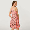 HM Beach Life Print Lose Flare Neon Pink Shoulder Stripe Frock 7047