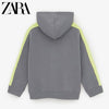 ZR Grey With Fluorescent Green Stripe Zipper Hoodie 785