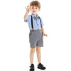 JD Prince Cadet Blue Gallace Shorts & Shirt Set With Bow 9256