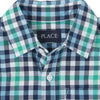 PLC Green Blue White Small Check Half Sleeves Casual Shirt 7101