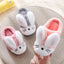 Rabbit Ears Fluffy Warm Peach Slippers 8158