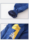 Wapy Applic Dino Sleeves Light Weight Royal Blue Zipper Hooded 7775